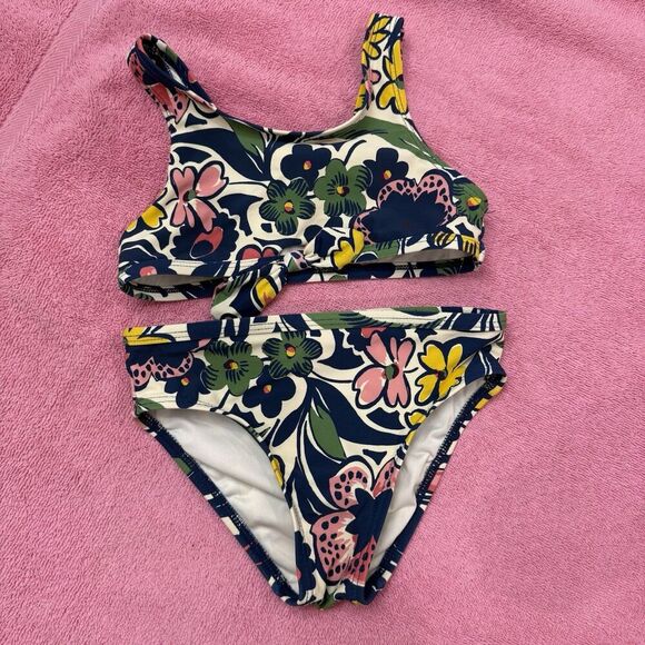 Roller Rabbit Girls Swimsuit 2T Floral Colorful Two Piece - Picture 1 of 11